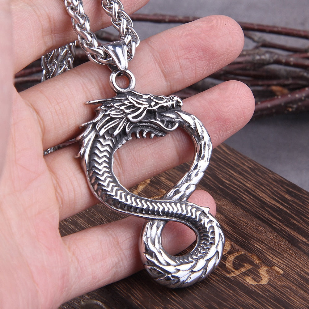 Dragon Ouroboros Pendant Necklace