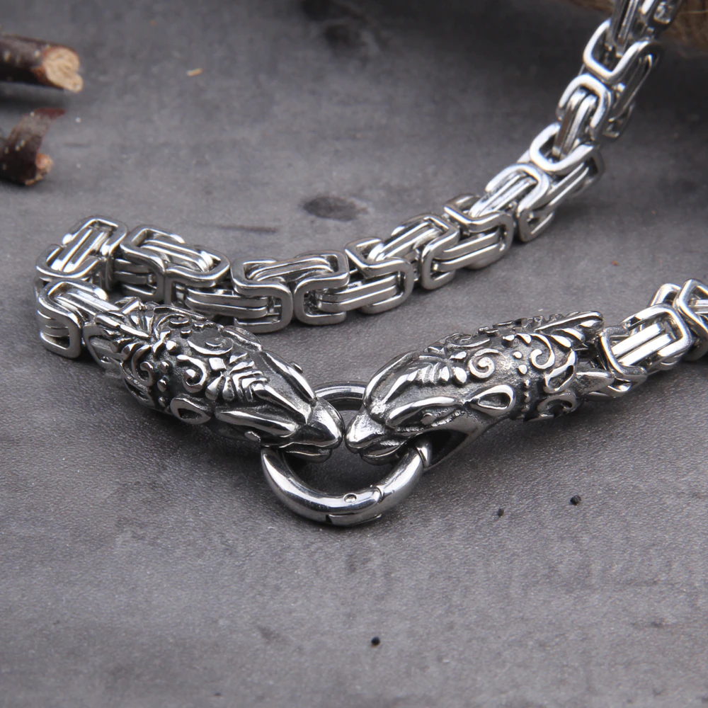 Wolf Head Stainless Steel Necklace