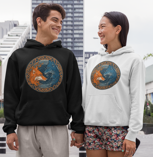 Celtic Wolves Yin-Yang Style Hoodie