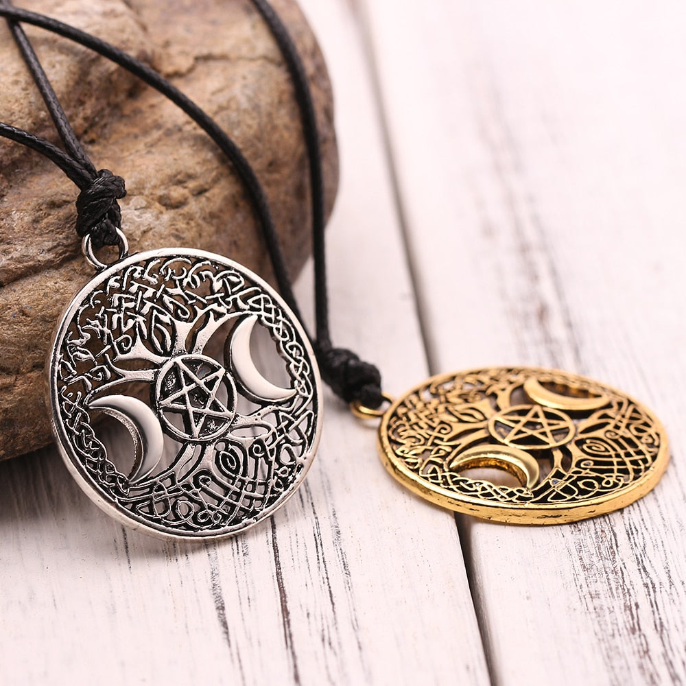 Triple Moon Pendant Necklace