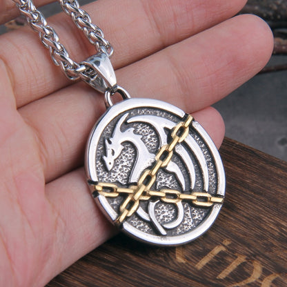 Chained Dragon Pendant Necklace