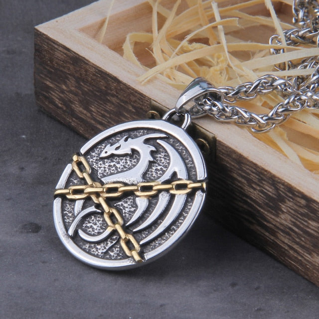 Chained Dragon Pendant Necklace