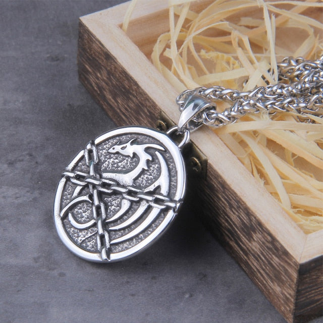 Chained Dragon Pendant Necklace