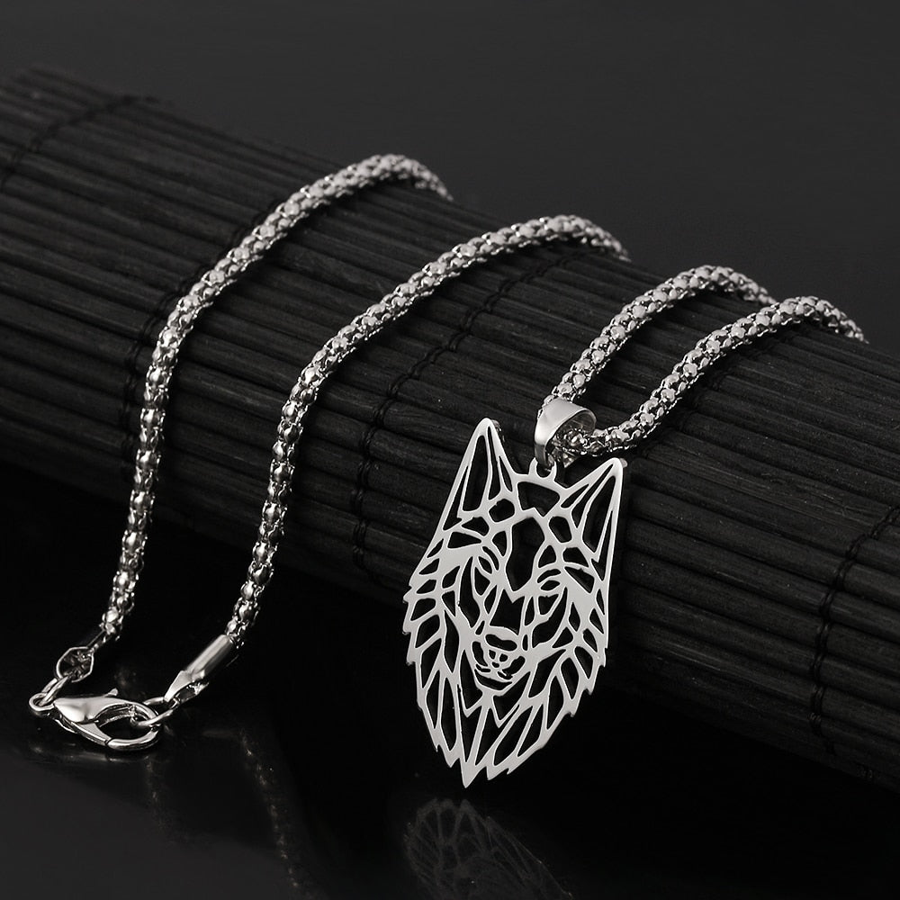 Wolf Head Pendant Necklace